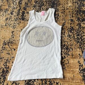 Kids White Tank Top with Graphic Design